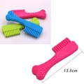 Jouets à mâcher en forme d'os rose, bleu et vert pour le nettoyage des dents de chien - Peigne