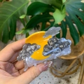 Chic acrylic moon and cloud hair claw clip with marble texture for daily hairstyles - Moon and Cloud