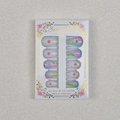 Detail of almond-shaped press-on nails with 3D flower carvings and soft color gradient - Pink Green Gradient 3D Flower Style (WY-065) / 24Pcs Set