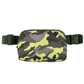Waterproof nylon sports waist bag in neon yellow and grey camouflage pattern - 20.5*14*5cm / Camo Green