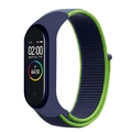 Adjustable nylon sport loop strap for Mi Band in dark blue and lime green finish - Lime