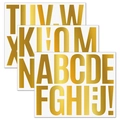 Glossy golden adhesive letter stickers for mailbox and car marking identification - Gold Foil Letters A-Z/3 Sheets Set