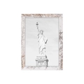 White distressed wooden picture frame featuring Statue of Liberty art in rustic style - Retro White / 3.5 X 5 Inches (8.9 X 12.7 Cm)