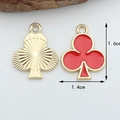 Ciondolo a forma di fiori rossi per gioielli DIY con placcatura in oro e smalto - Fiori Rossi【1.4CM×1.6CM】