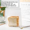 White greaseproof paper toast bag with window and slice bread 22x28x11cm size - 22x28+11cm (50 Pieces/Pack) / White