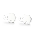 Orecchini a perno minimalisti a forma di elefante in acciaio inossidabile argento - Stile Argento Semplice (KE71042-Z)