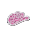 Pin de solapa de sombrero vaquero rosa con estampado de leopardo y borde plateado - Estilo Sombrero Vaquero Rosa (XZ9730)
