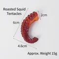 Realistic PVC roasted squid tentacle keychain charm with high-detail food texture - No Clip Style / Roasted Squid Tentacle