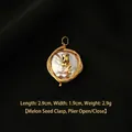 Vintage Baroque pearl rose pendant with gold wire wrap design for DIY jewelry - Golden Rose Pearl Style (11)