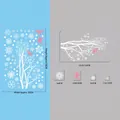 Pink birds and snowflake window clings with sizing details and 20x30cm layout sheet - BQ455 Pink Hummingbird