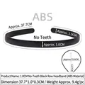 Detailed dimension view of 1.0cm wide black flexible plastic headband with smooth surface - 1.0CM Non-toothed Black Plain