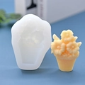Macro detail of a 3D flower pot silicone mold next to its finished floral resin craft - Pansy Pot Style (6)