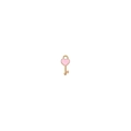 Detailed view of heart-shaped pink and gold key pendant with top hanging loop - Pink Heart Key (DFC129PK)
