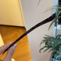 Makroaufnahme der Haarnadel in Schildpatt-Optik mit goldener Gravur FRANCE Handmade - Blaues Schildpatt