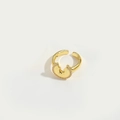 Anello aperto dorato a forma di C con accenti in zircone dal design minimalista - Stile Aperto a C / Oro
