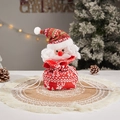 Knitted Christmas Santa Claus drawstring gift bag with snowflake patterns and pom pom - J-52 Knitted Bag Santa