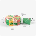 12-delige adventskalender geschenkdozen in de vorm van een taartpunt met linten - 12 Stuks Kerststijl (Inclusief 100cm Groen Lint)