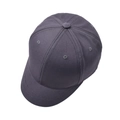Top view of dark grey short brim baseball cap with twill cotton texture and six panels - Adjustable / Dark Gray