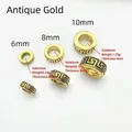 Antique gold spacer beads with Greek key pattern in 6mm, 8mm, and 10mm sizes - 6x2.2x3mm / Antique Gold