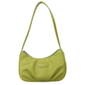 Bolso de media luna de piel sintética verde aguacate con pliegues y cremallera - Verde