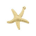 Pendentif étoile de mer dorée avec finition métallique texturée et trou de suspension rond - Étoile de mer texturée VD1578 / Or