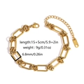 Bracelet à gros maillons dorés en acier inoxydable avec fermoir mousqueton - Style Maillon Alterné 6.8mm