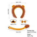 Lion costume accessory set with plush ears headband, nose, bow tie and long tail - 4Pcs Lion Cosplay Set