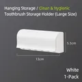 Portaspazzolino bianco da parete, taglia grande con coperchio e fori di drenaggio - Stile Semplice / Grande / Bianco