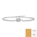 Elegant S925 silver moissanite tennis bracelet with emerald cut center stone and GRA report - Moissanite 5*7 (with GRA Certificate) / 925 Silver (16+5cm)