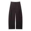 Women's linen high-waist wide-leg balloon pants in charcoal grey color flat lay - XS / Wide Leg Balloon Pants