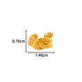 Manchette d'oreille dorée en C avec texture ondulée et mesures de 1,46 cm par 0,76 cm - Vague Irrégulière Or (2627-2#金)