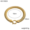 Detailed view of 18cm gold snake chain bracelet with 0.8cm spring ring clasp and weight info - Thick Snake Chain (HS1105D3)