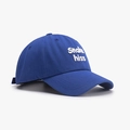 Casquette de baseball bleu roi avec broderie Snake hiss blanche et sergé de coton doux - Réglable / Bleu ciel