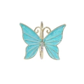 Golden butterfly napkin ring with turquoise enamel wings and sparkling rhinestones - Z1071-3 Turquoise Butterfly