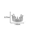 Silver crown-shaped ear cuff variant with 0.77cm height and 1.42cm width dimensions - Crown Shape (2626-7#) / Silver