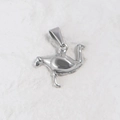 Polished silver ostrich animal pendant in stainless steel finish for DIY jewelry - Ostrich / Steel