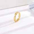Minimalist double-layer hollow 18k gold plated titanium steel geometric ring for women - Geometric Hollow Gold