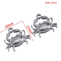 Colgante cangrejo plata vintage para joyas DIY, 20x17mm con orificio de 2mm real - Cangrejo 20×17mm / Color Acero