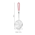 304 stainless steel skimmer spoon with red silicone handle for hot pot, 11.5cm diameter - 12cm (201 Red) / Red