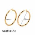 Orecchini a cerchio dorati 18k in acciaio inossidabile da 50mm con tubo da 4mm - 50mm Oro (Tubo da 4mm)