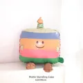 Detailed macro view of 62x39cm cartoon cupcake balloon with colorful matte finish - Small Matte Sitting Cake