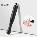 Detail van een zwart cilindrisch magnetisch hulpmiddel voor cat eye nagellak effecten - Magneet met zwarte siliconen hoes / Zwart