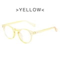 Vintage round eyewear frame in transparent candy yellow finish with rice nail accents - Yellow