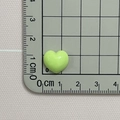 Glossy light green heart resin accessory, small macaron heart charm with 1.5cm width - Light Green