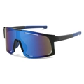Outdoor cycling sunglasses with blue-purple gradient lenses and windproof frame - Sand Black / Blue Mirror