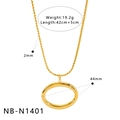 Detailansicht des 44mm Goldovalanhängers mit Gewichtsangabe von 19,2g am Halsband - Großer Ovaler Ring-Stil (NB-N1401) / 18K Gold