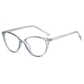 Cat eye glasses frames in transparent grey finish with lightweight acetate material - Light Transparent Grey Anti-Blue Light C12