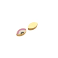 Pink enamel eye-shaped fish bead in gold plating for DIY jewelry making - 7*14mm Gold Oval Eye - Purple
