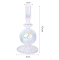 Iridescent ribbed glass candle holder for home decor featuring a 17cm height and sphere design - Iridescent Stripe (D9)