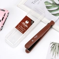 Mini fer à lisser marron avec motif d'ours mignon et étui de rangement portable - Marron avec Motif